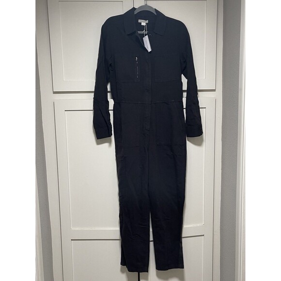 OuterKnown Station Jumpsuit Organic Cotton/Linen Blend Black Coverall sz S NWT - Picture 5 of 12